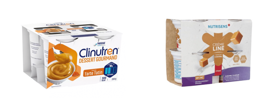 Produits plaisir en nutrition clinique Nutrisens et Clinutren